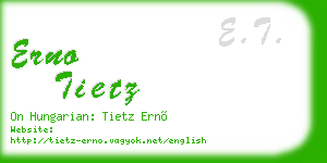 erno tietz business card