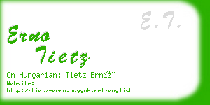 erno tietz business card